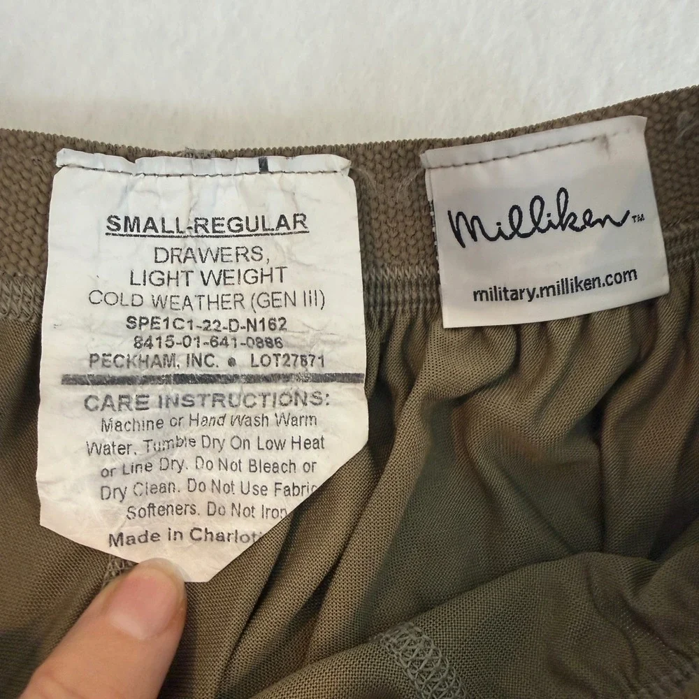 Milliken‎ GEN III Level 1 Base Layer Set Unisex Small Regular Coyote Brown